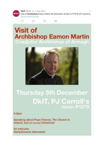 DkIT Poster Advertising Visit of Archbishop Martin