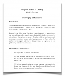 Introduction to the Religious Sisters of Charity Philosophy and Ethical Code