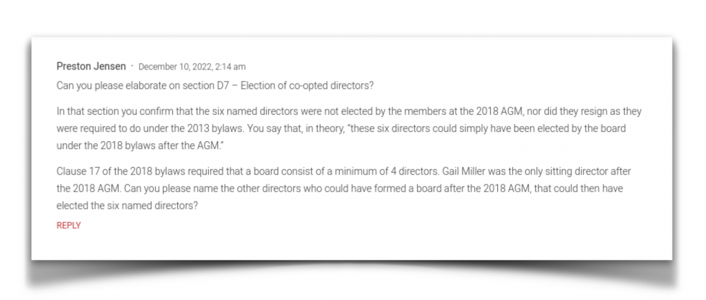 1. Question submitted to AAI Directors within internal membership forum