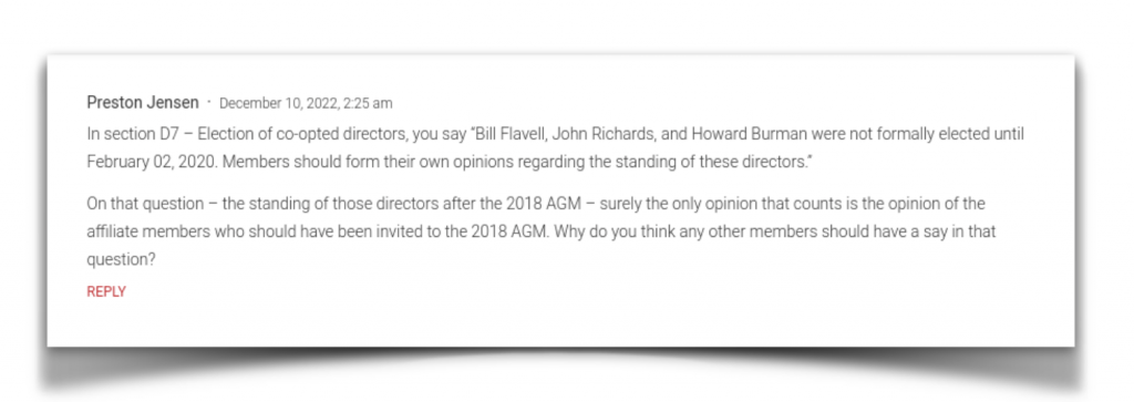 2. Question submitted to AAI Directors within internal membership forum