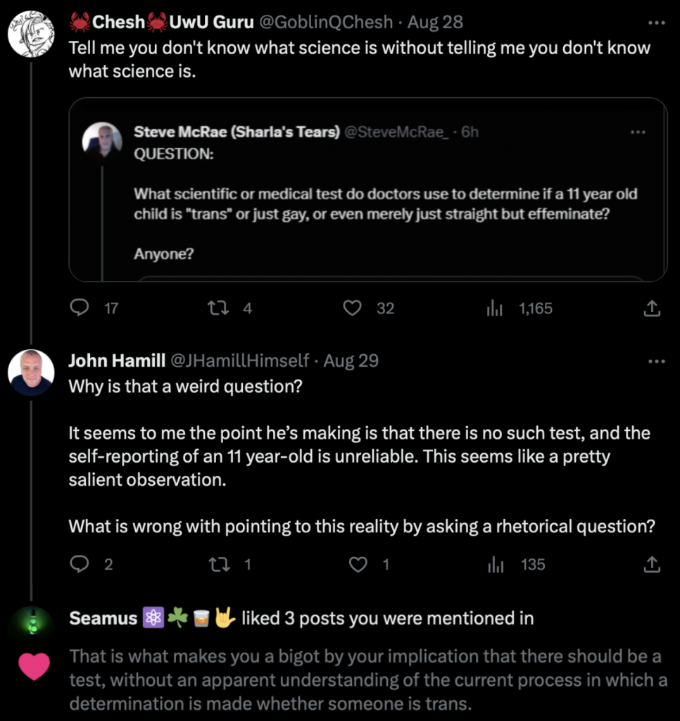 Responses to rational questions about gender dysphoria