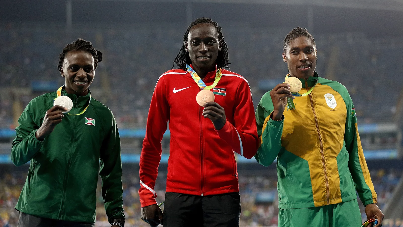 Podium places for the Women's 800m event during the 2016 Rio de Janeiro Olympic Games