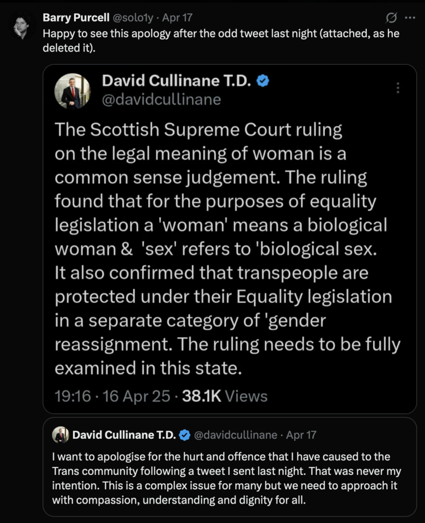 Tweet indicated than an apology is appropriate merely for reporting a Supreme Court ruling