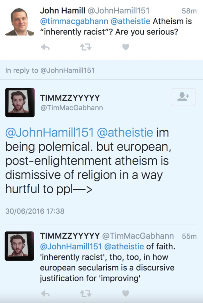 Atheism is inherently racist
